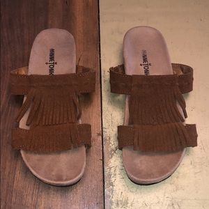 Minnetonka Suede Fringe Sandals